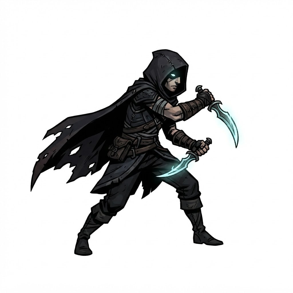 Image: 2D game character sprite, side view facing RIGHT,