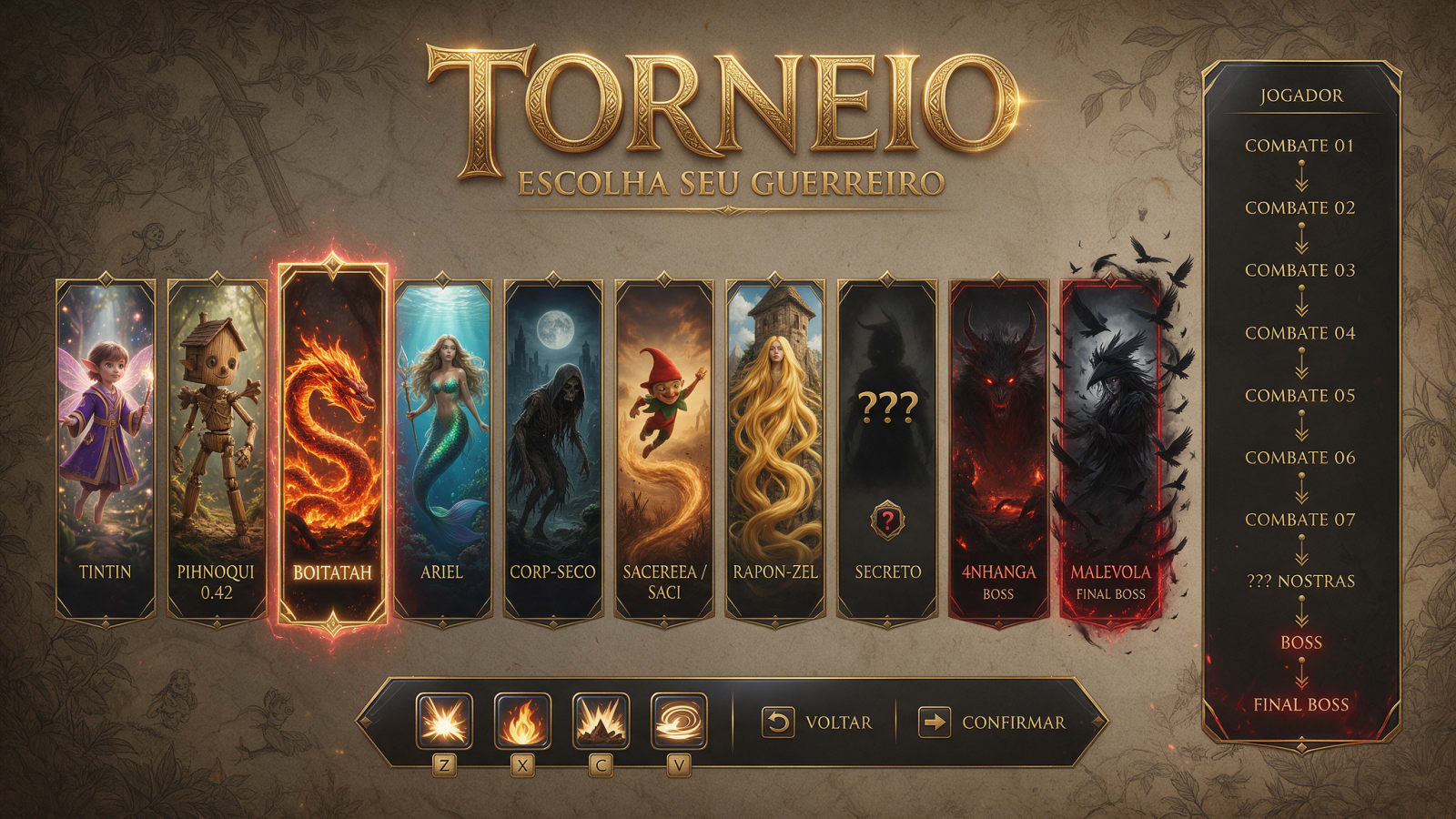LENDARIUM FIGHT Tournament Select Mockup
