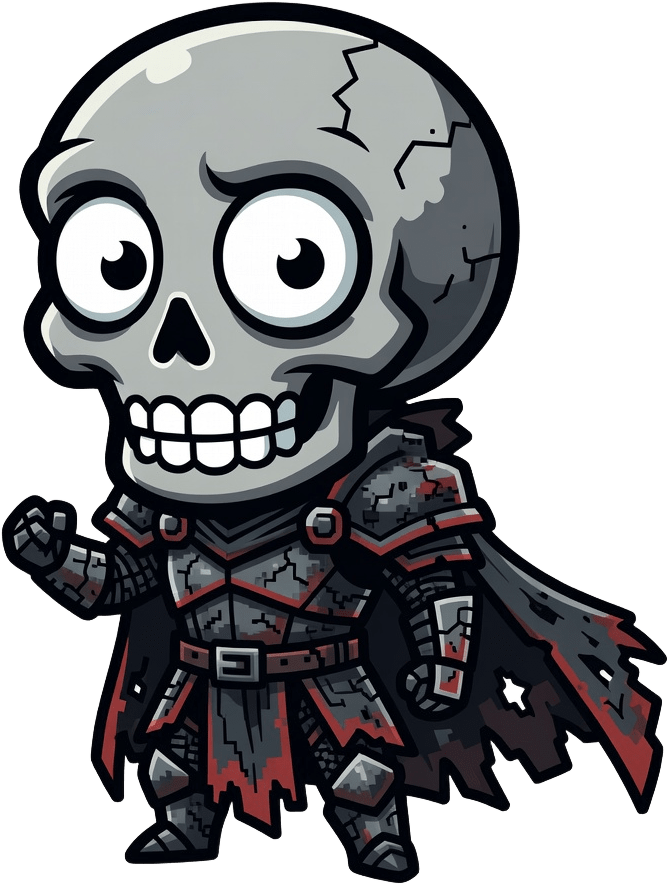 Undead Commander Skull Cartoon