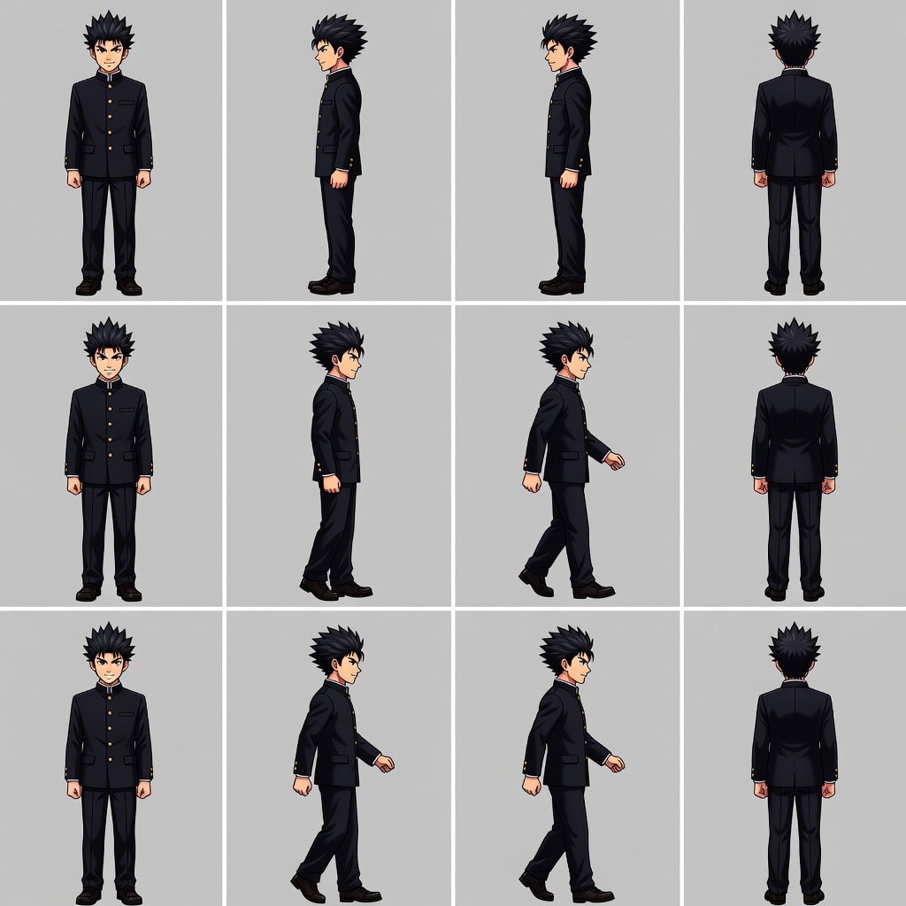 Kitazaki Katsuya 4-Direction Sprite Sheet