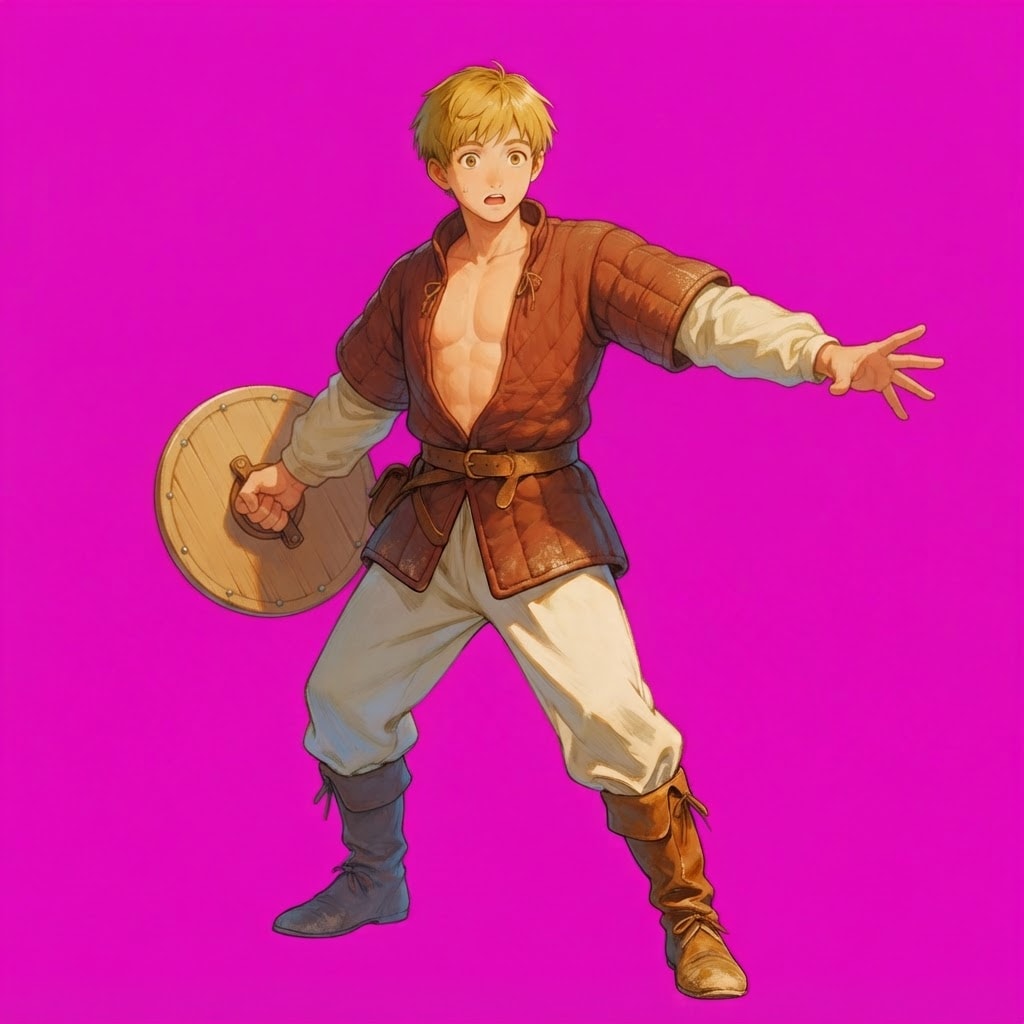Image: Keep this exact character — identical design, russ