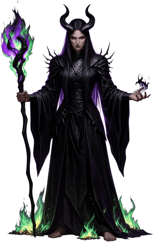 Malevola Dark Horned Sorceress Fighter Sprite