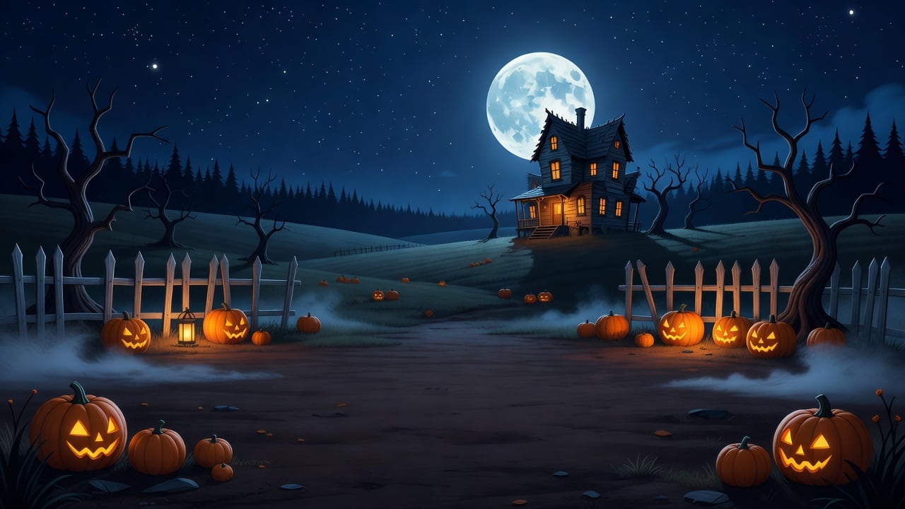 Halloween Night Backdrop