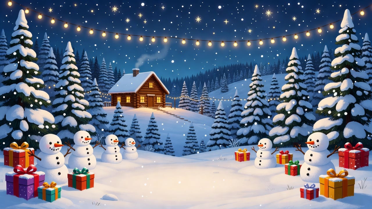 Christmas Snow Backdrop