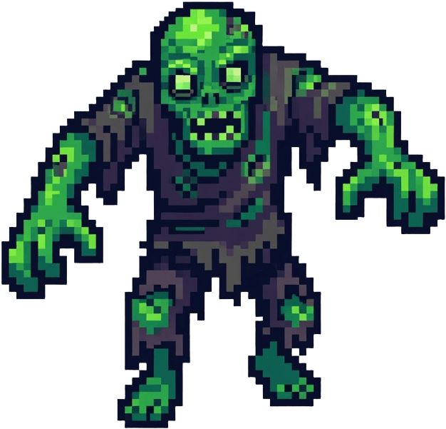 Toxic Green Zombie Sprite