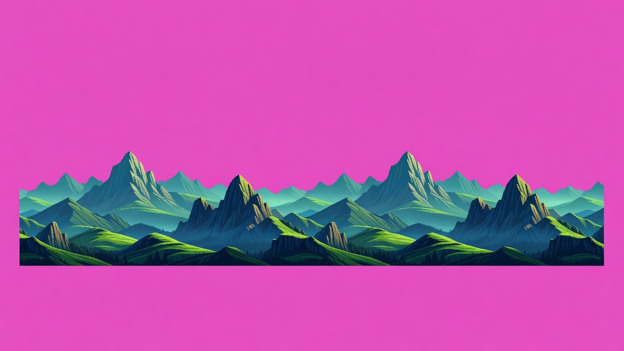 Comic Hero Far Mountains Parallax Layer