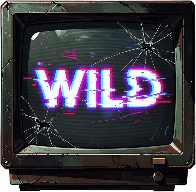 Slot Symbol WILD - Glitching Cracked CRT