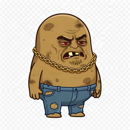 Grumpy Potato Character
