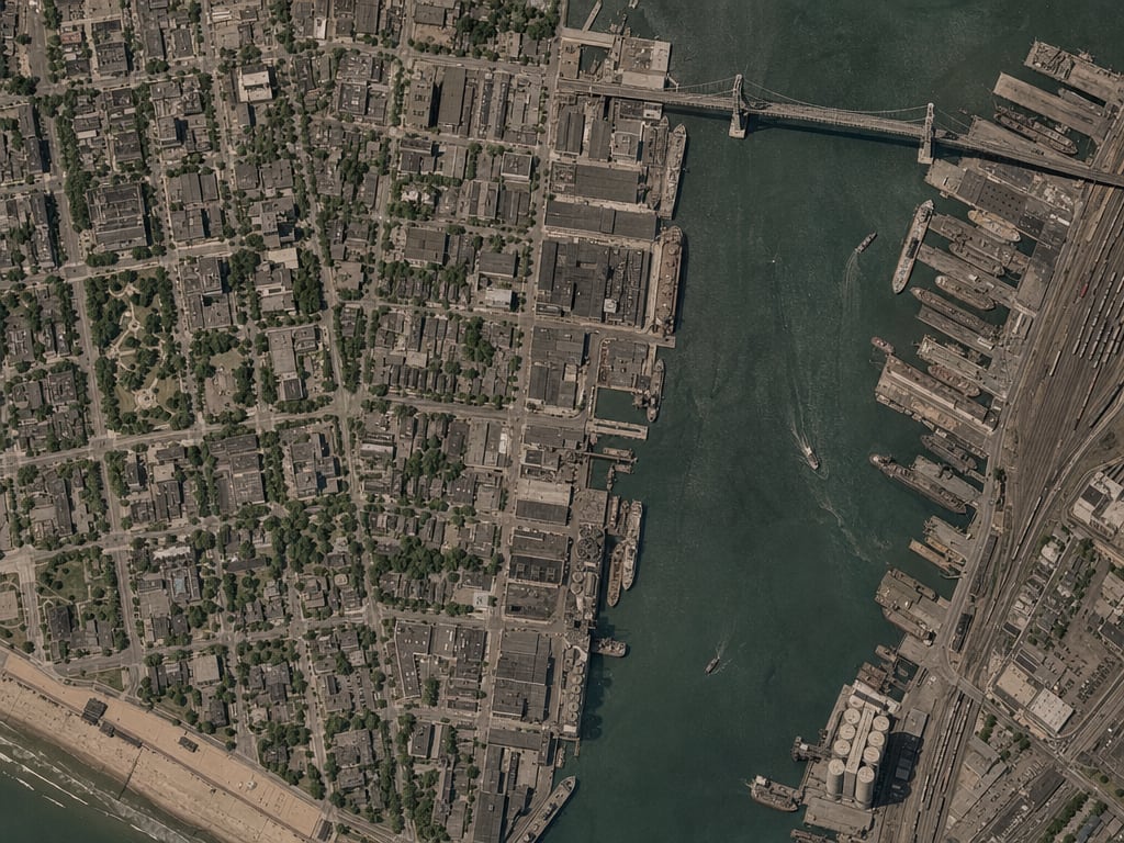 Prohibition Port City Top-Down Aerial Photo