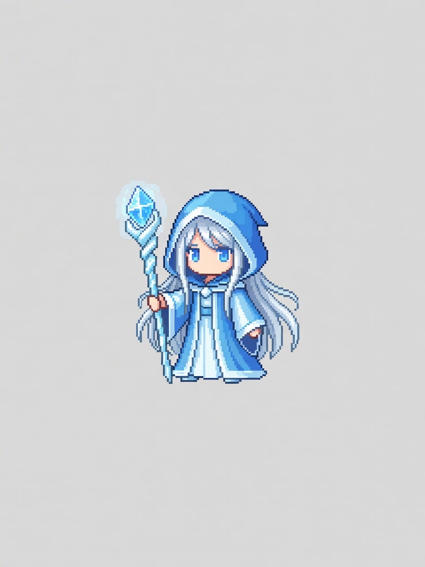 Ice Mage Pixel Sprite