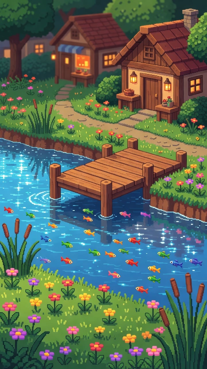 Cozy Fishing Village Background