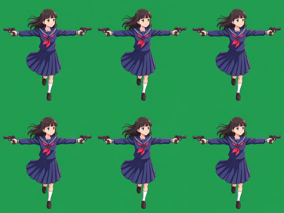 Schoolgirl Walk Sprite Sheet