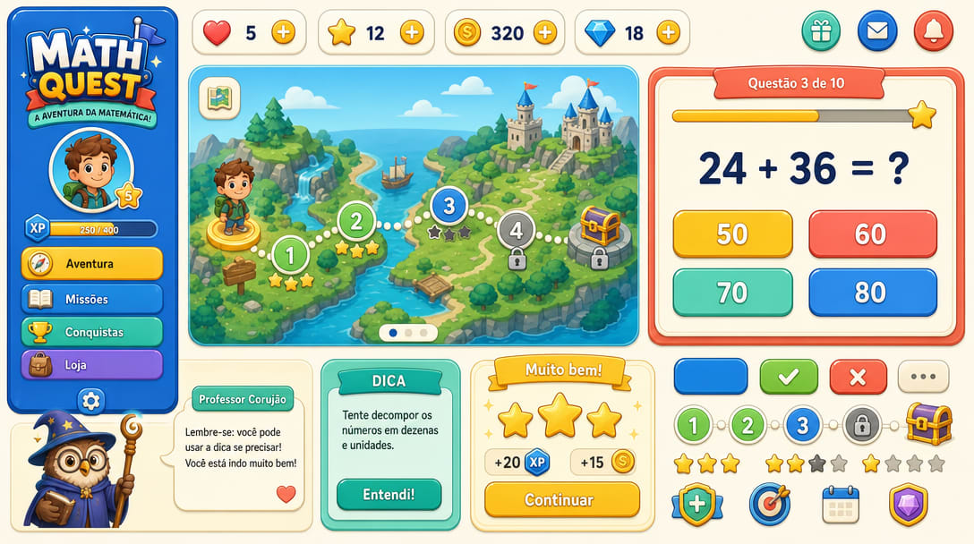 MATH QUEST Mobile UI Kit