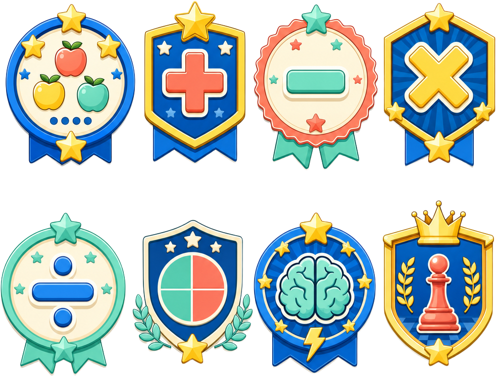 MATH QUEST Achievement Badges