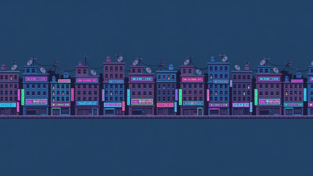 Rooftop Rush Mid City Layer (seamless horizontal)