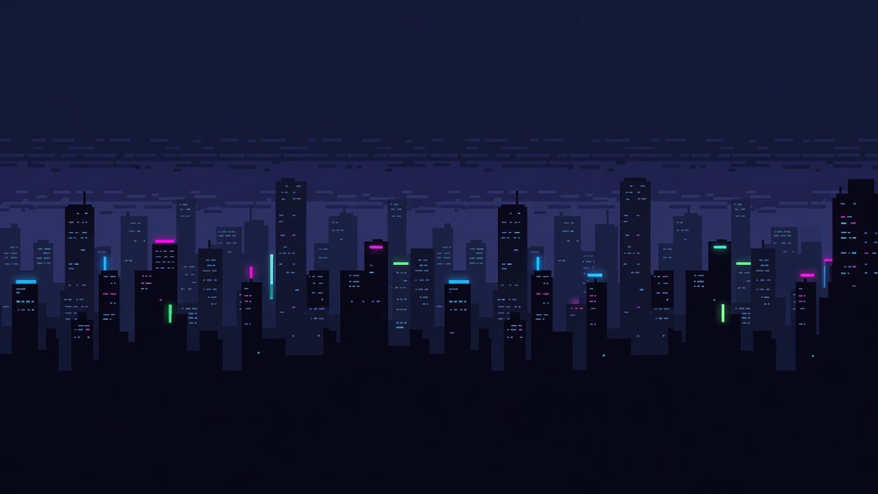 Rooftop Rush Far Skyline (seamless horizontal)