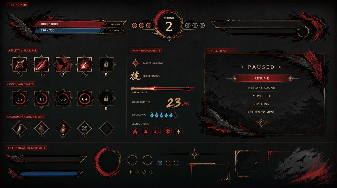 Crimson Raven Shinobi UI