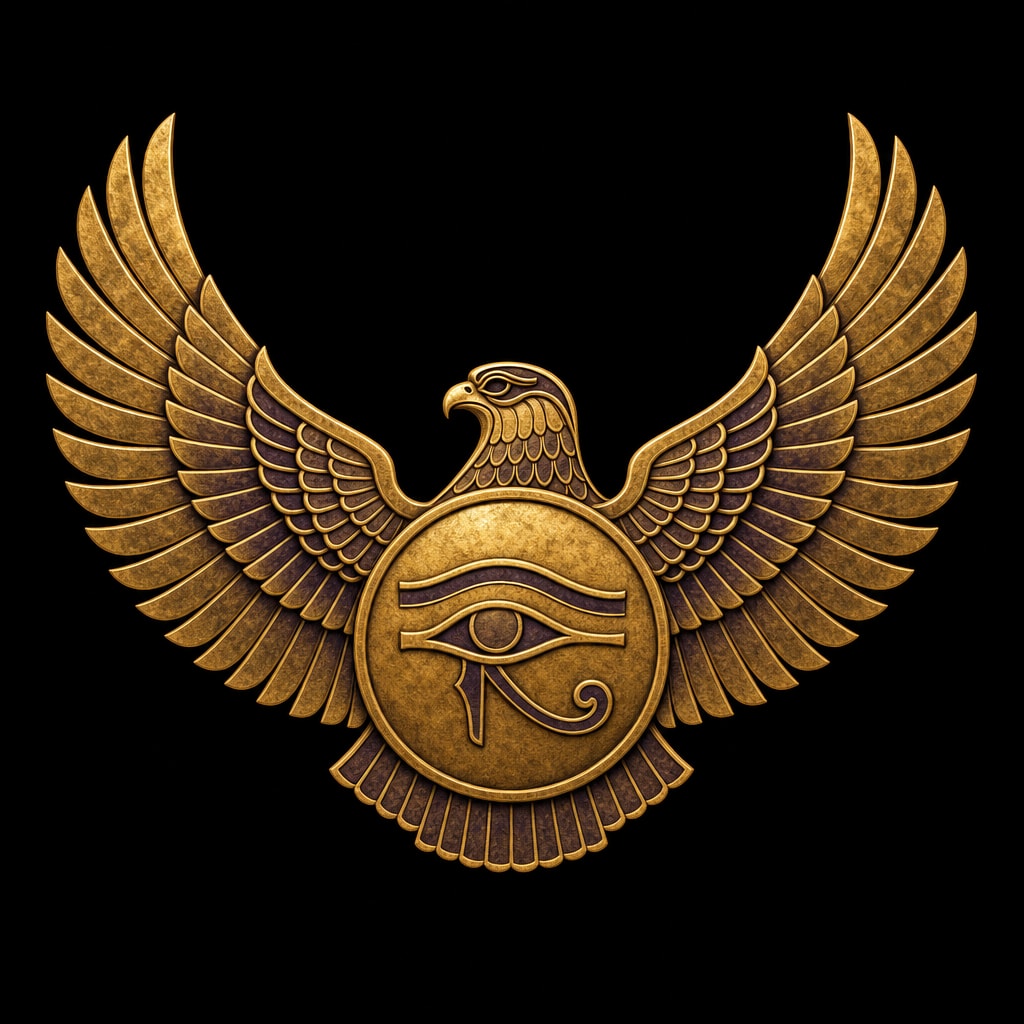 Winged Sun Disc Crest with Eye of Horus
