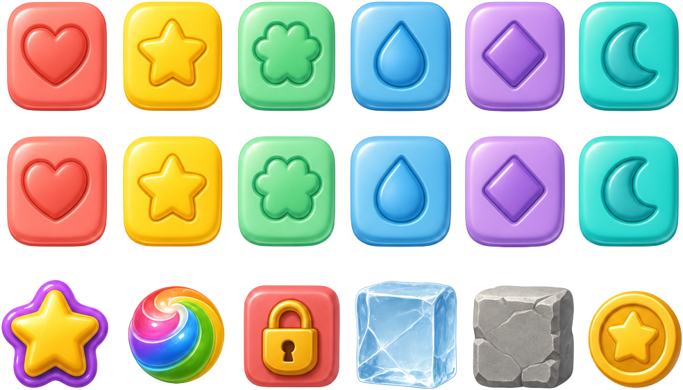 Puzzle Stages Game Objects Sprite Sheet