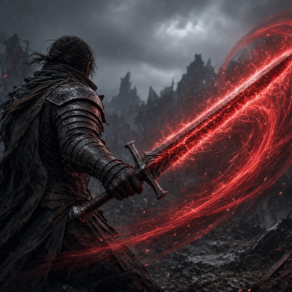 Red Glowing Greatsword Swing