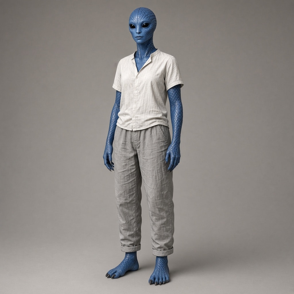 Blue Scaled Female Biped