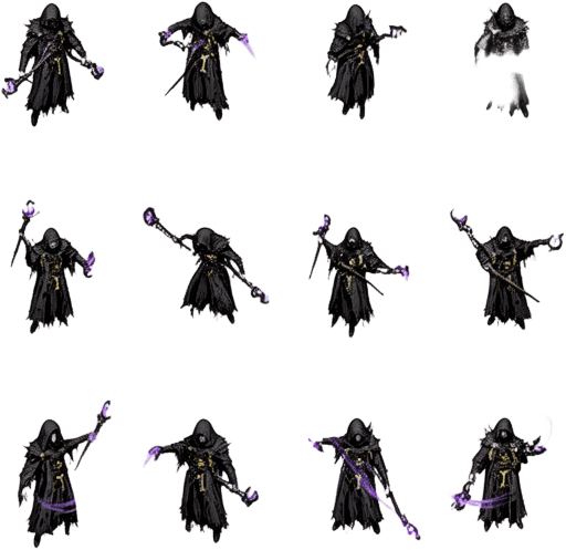 Pixel Art Mage Attack Spritesheet