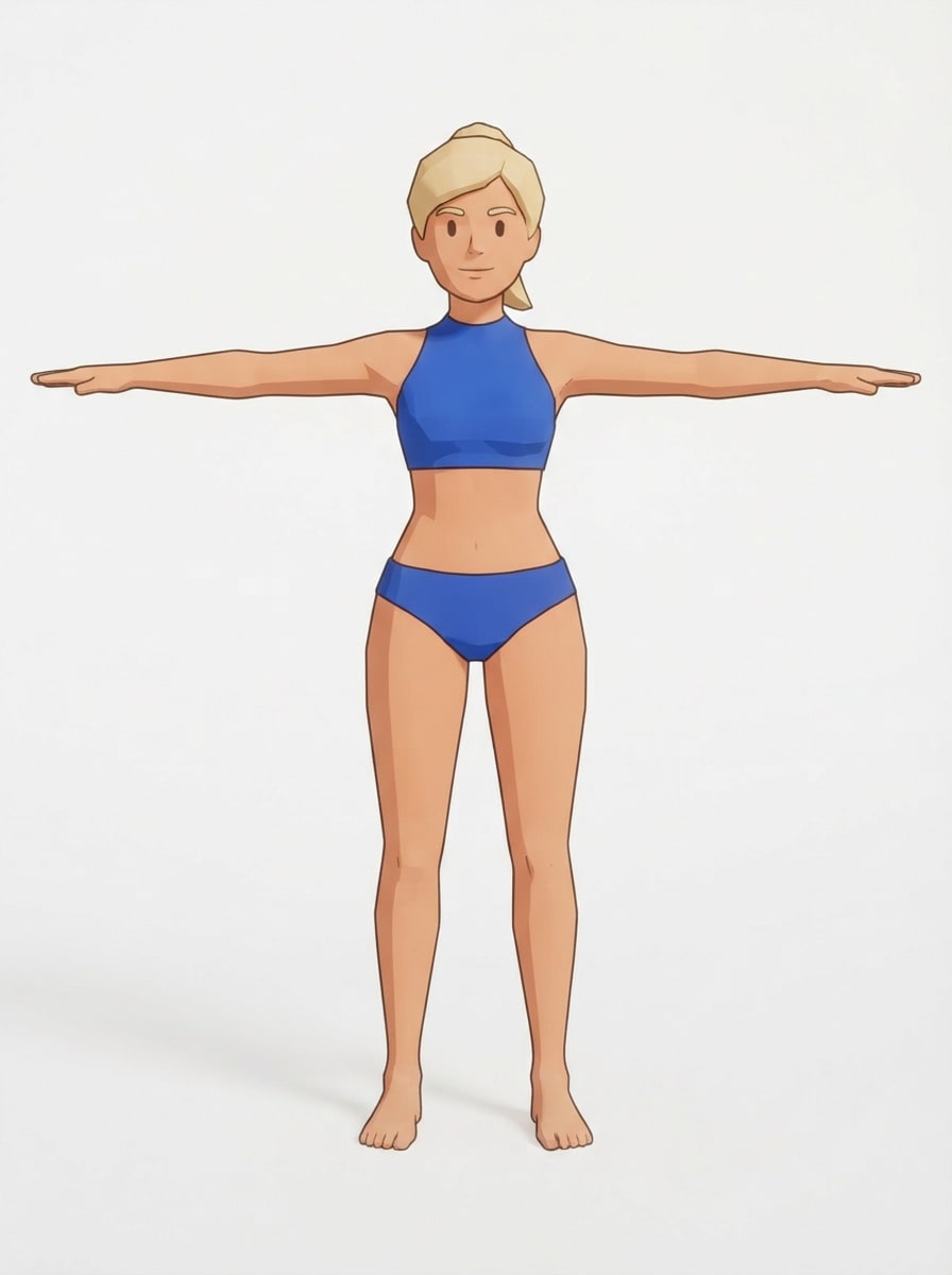 Vex concept - blue fighter T-pose