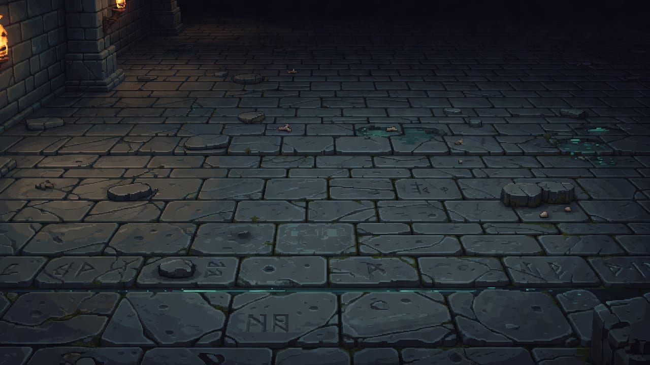 Dungeon Floor Plane - Side-View Stage Foreground
