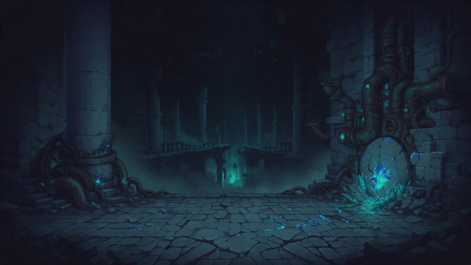 Dungeon Backdrop Floor 4 - Corrupted Arcane Depths (integrated floor)