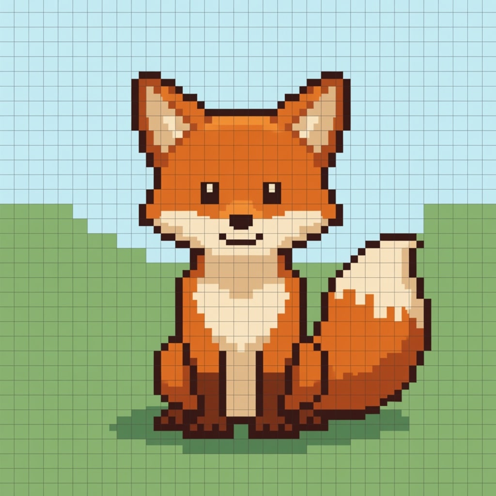 Cute Five-Color Pixel Fox