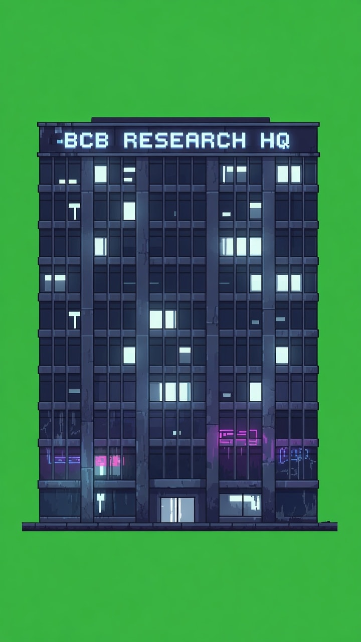 BCB Research HQ Facade - Downtown Night (Pixel Art)
