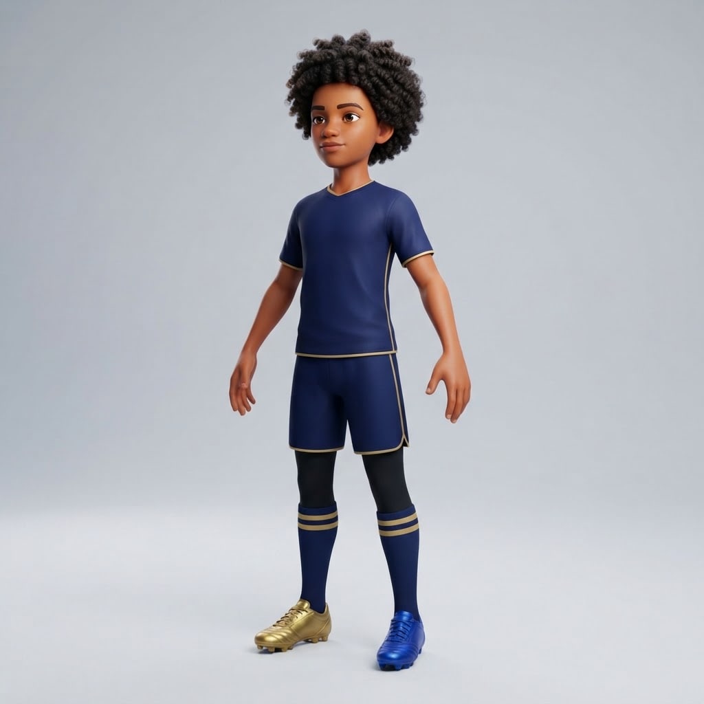 Image: A single full-body fictional mixed-race British bo