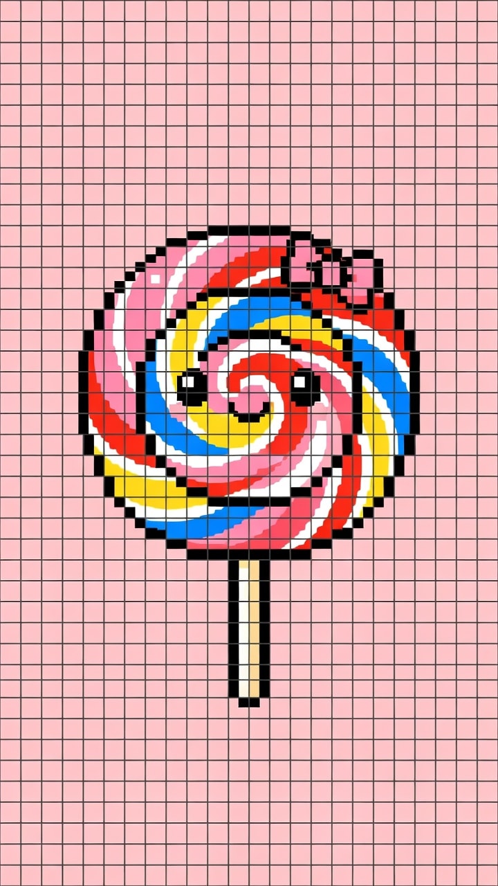 50x50 Seven-Color Cute Lollipop Portrait Sprite