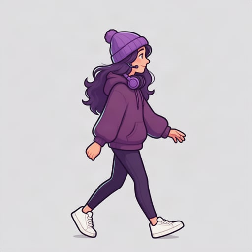 Purple Hoodie Walk Cycle