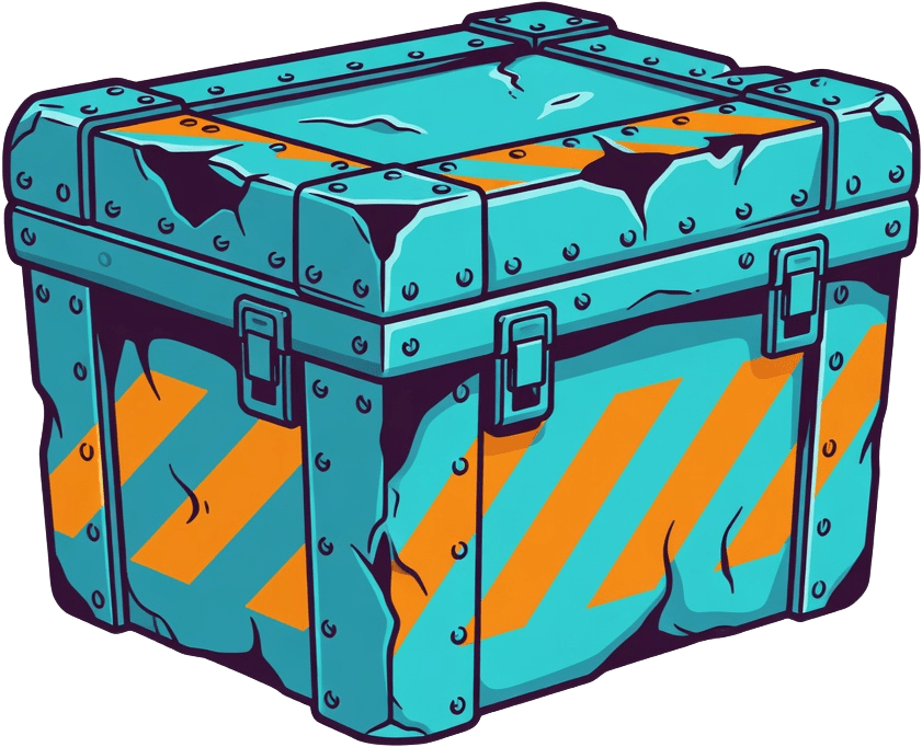 Breakable Cyan Scrap Crate Prop