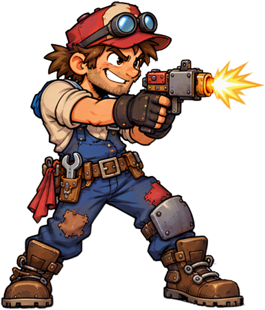 Cartoon Boy Mechanic Shooter