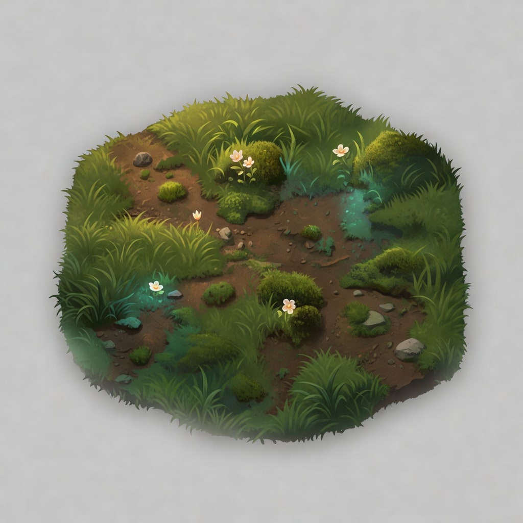 Briarfall Style Test 01 - Overgrown Clearing Ground Tile