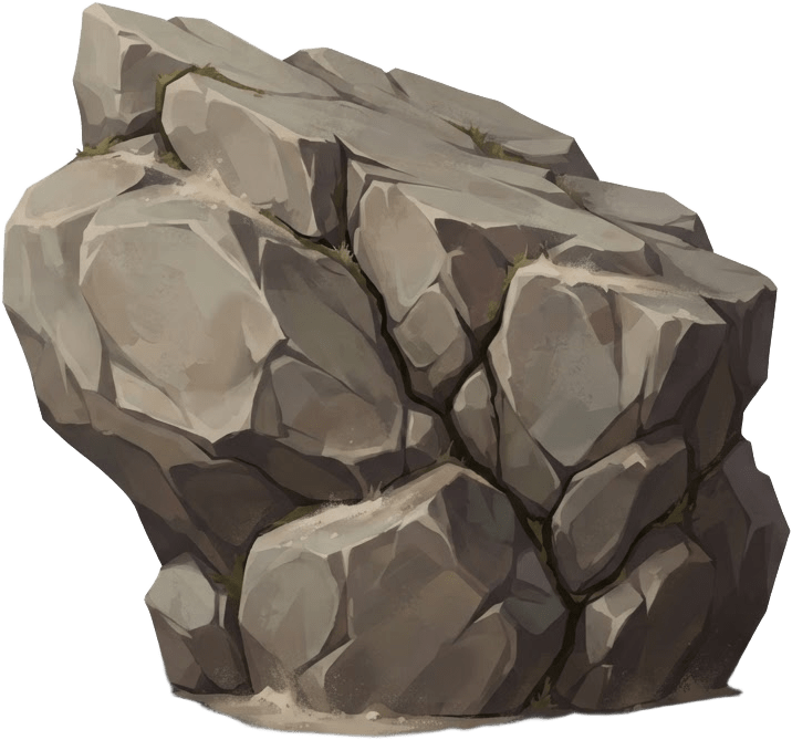 Image: Isolated solid volumetric cliff rock CHUNK for a m