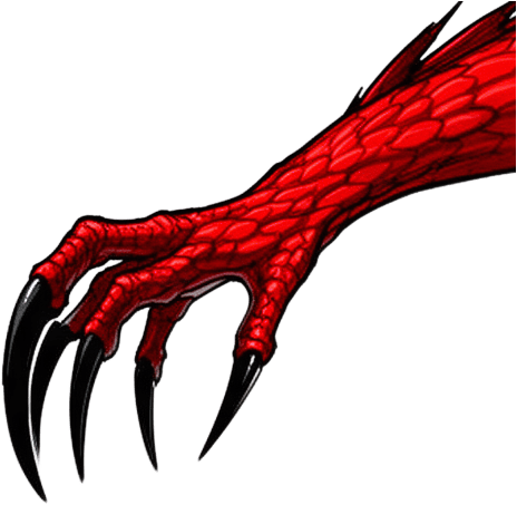 Menacing Red Dragon Claw