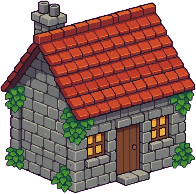 Stone Cottage Red Tile Roof