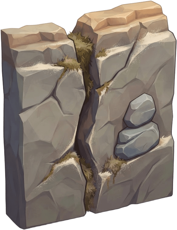 Image: Isolated THIN earthen cliff WALL FACE PANEL varian