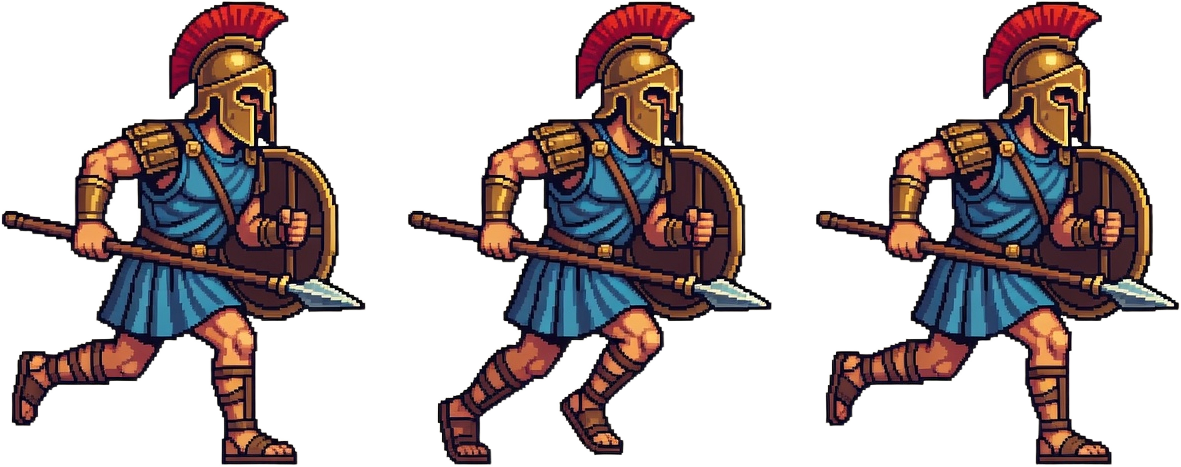 16-Bit Greek Hoplite Run Cycle