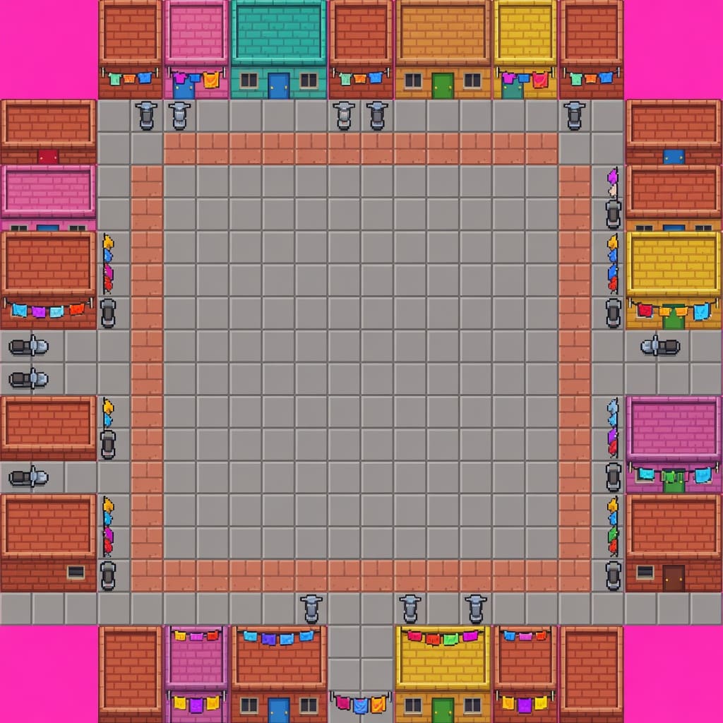 Mumbai Colony Pixel Tileset Sheet (1 / 2)