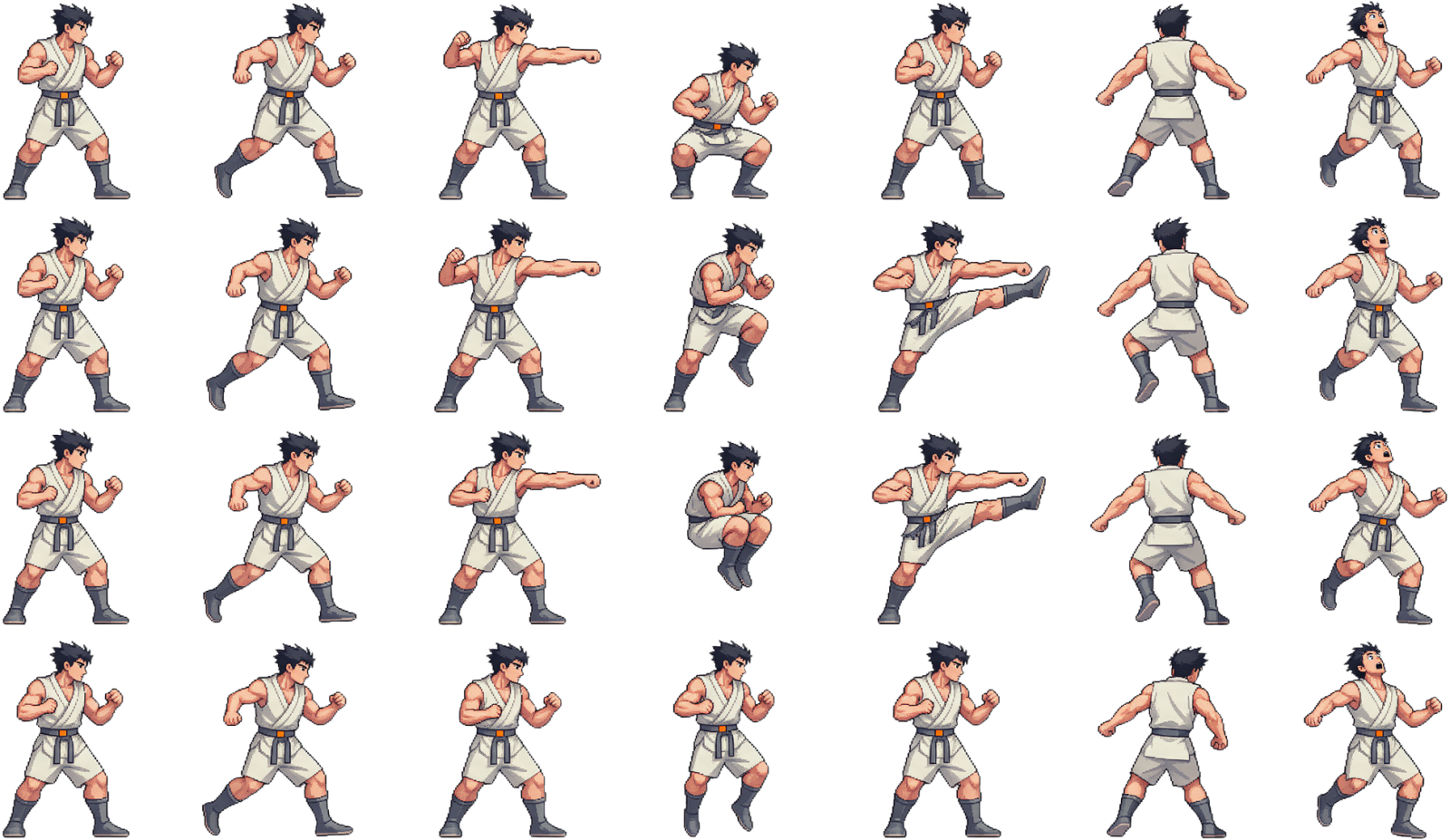 Fighter Sprite Sheet 7x4