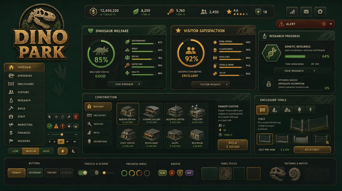 Dino Park Management UI Style Sheet