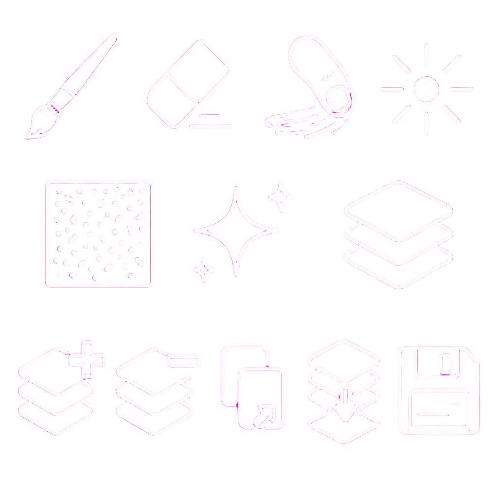 Painter Icon Sheet A - 12 glyphs