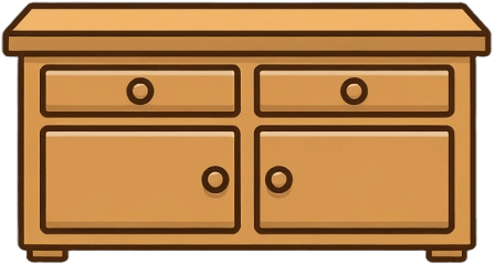 Cargo Sprite I - Long Low Wooden Sideboard