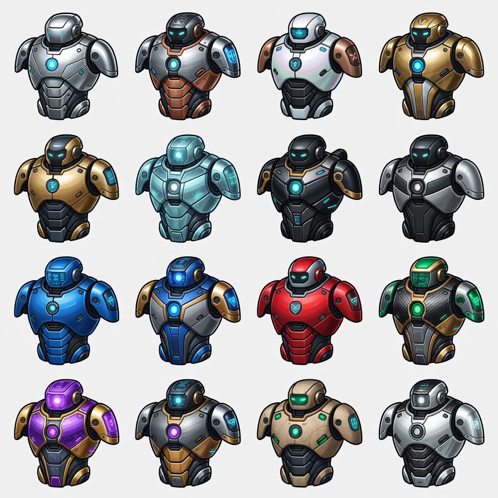 16 Varied Premium Robot Torso Designs