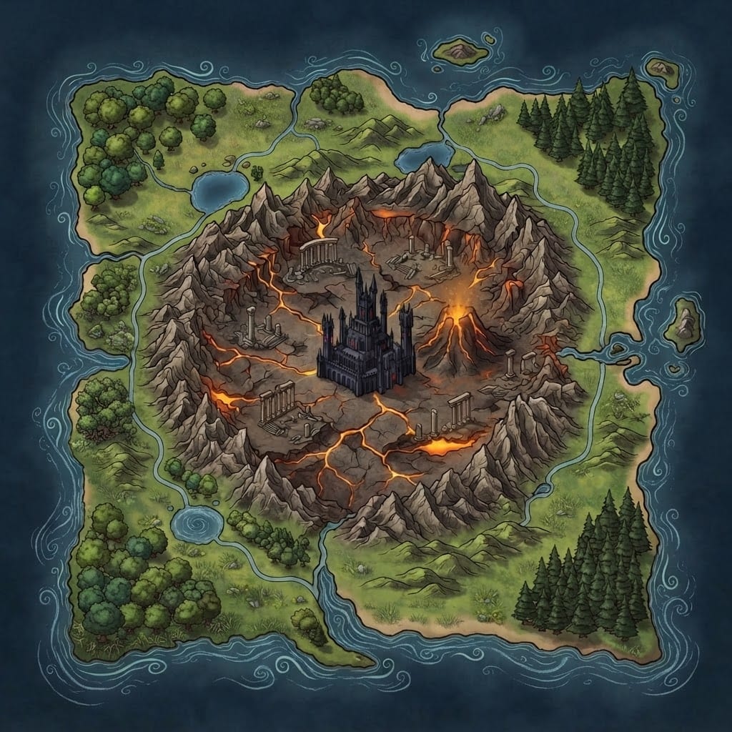 Image: Upscale this exact fantasy island map illustration