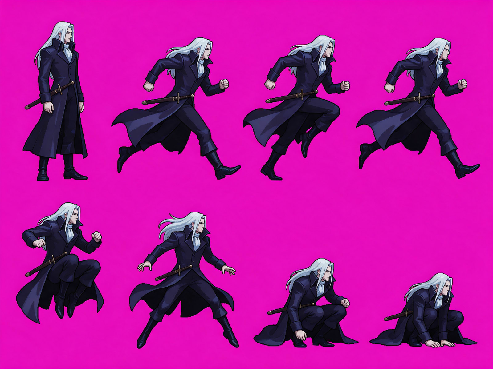 Gothic Vampire Hunter Hero Pose Sheet